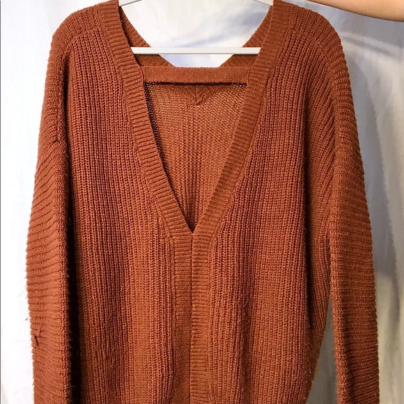 Forever 21 orange/brown open back sweater - Picture 4 of 4